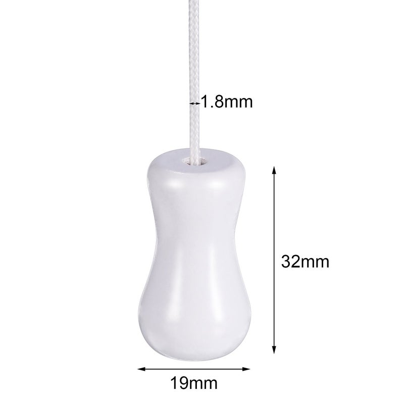 Hestya 1.8 mm White Braided Lift Shade Cord 55 Yards/roll with 4 Pieces Wood Pendant for Aluminum Blind Shade, Gardening Plant and Crafts (White) - Image 2